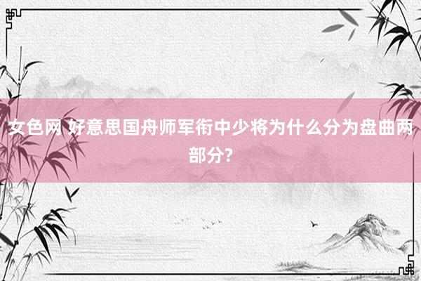 女色网 好意思国舟师军衔中少将为什么分为盘曲两部分?